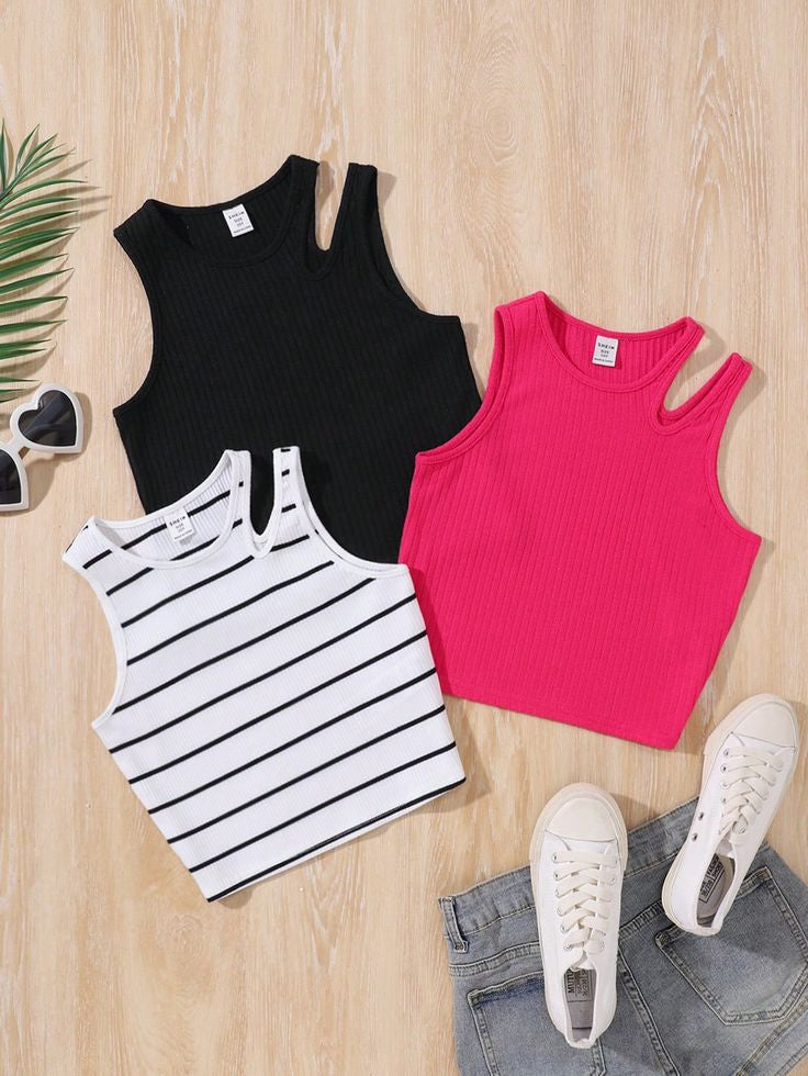 PACK of 3 tank top cotton 100% for girls 