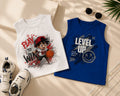 Boys and girls printed summer tops/tank tops/sleeveless
