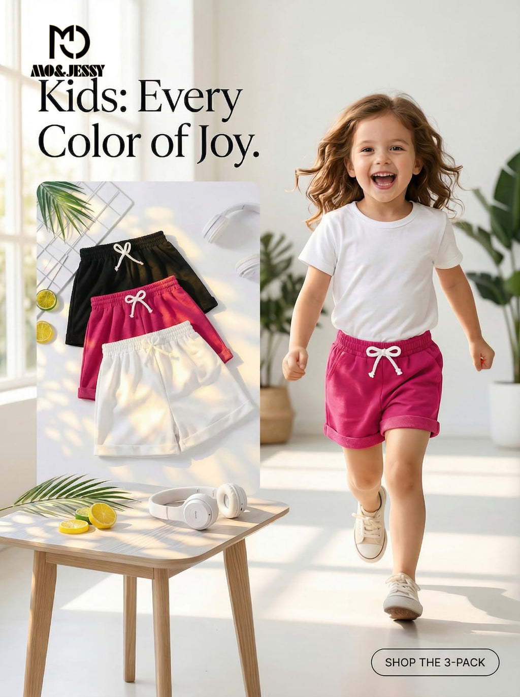 pack of 3 shorts for kids