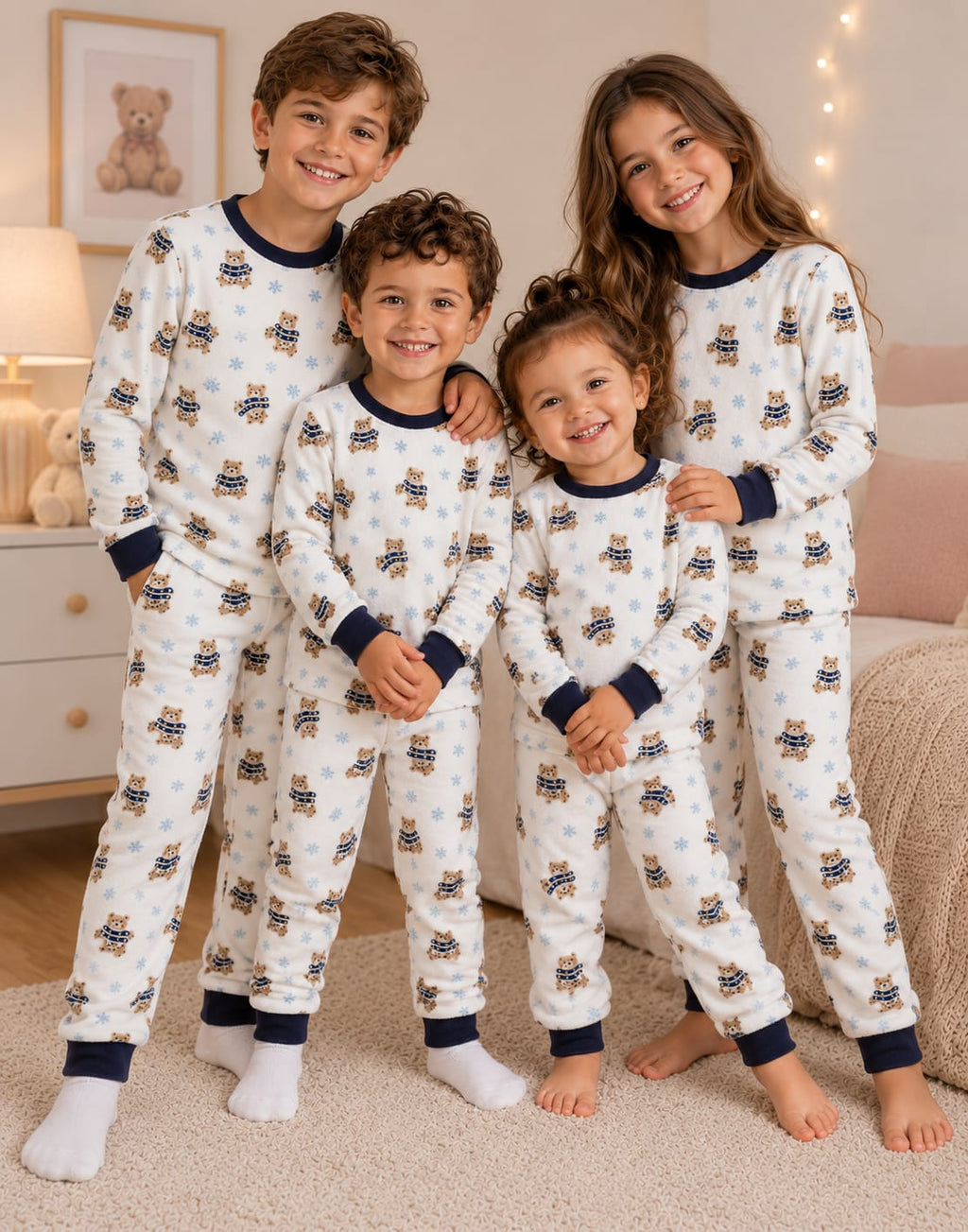 Kids bears Winter Pajama Set – Soft Fleece Polar-for boys and girls