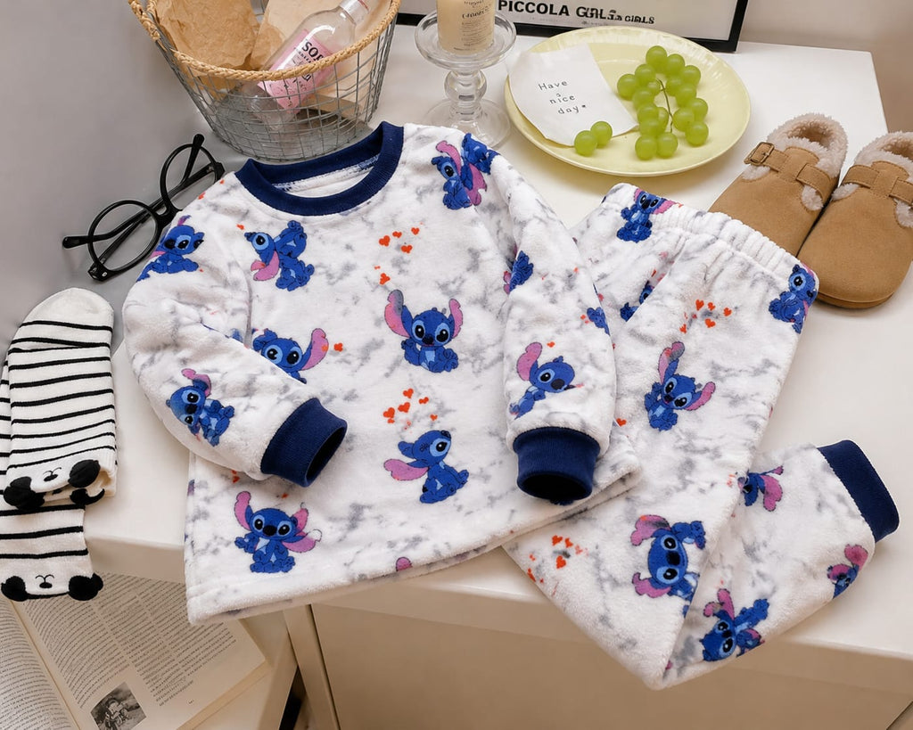 Kids Stitch Winter Pajama Set – Soft Fleece Polar-for boys and girls