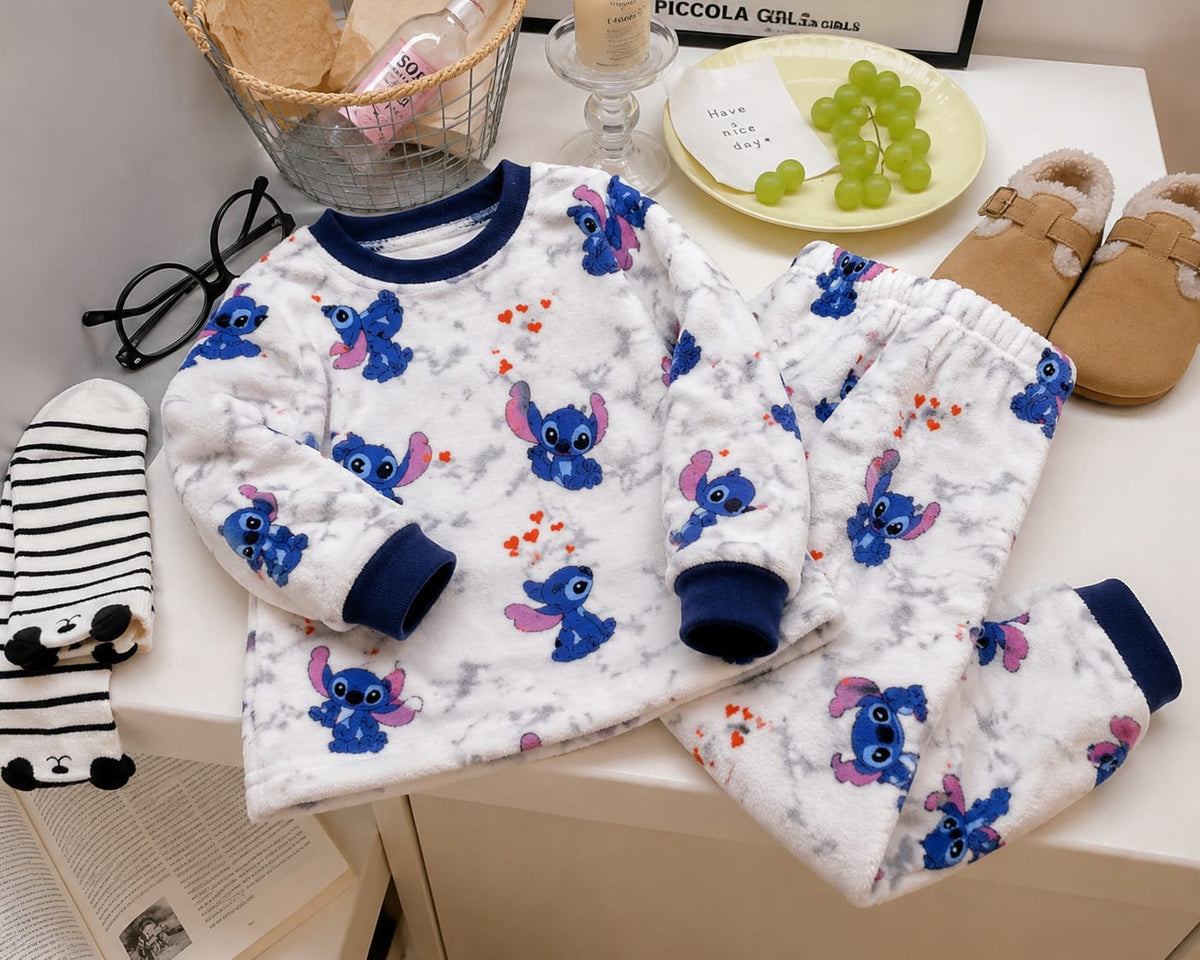 Kids Stitch Winter Pajama Set – Soft Fleece Polar-for boys and girls