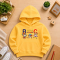 BOYS' yellow Printed Hoodie bears Soft Warm Winter Kids Hoodie