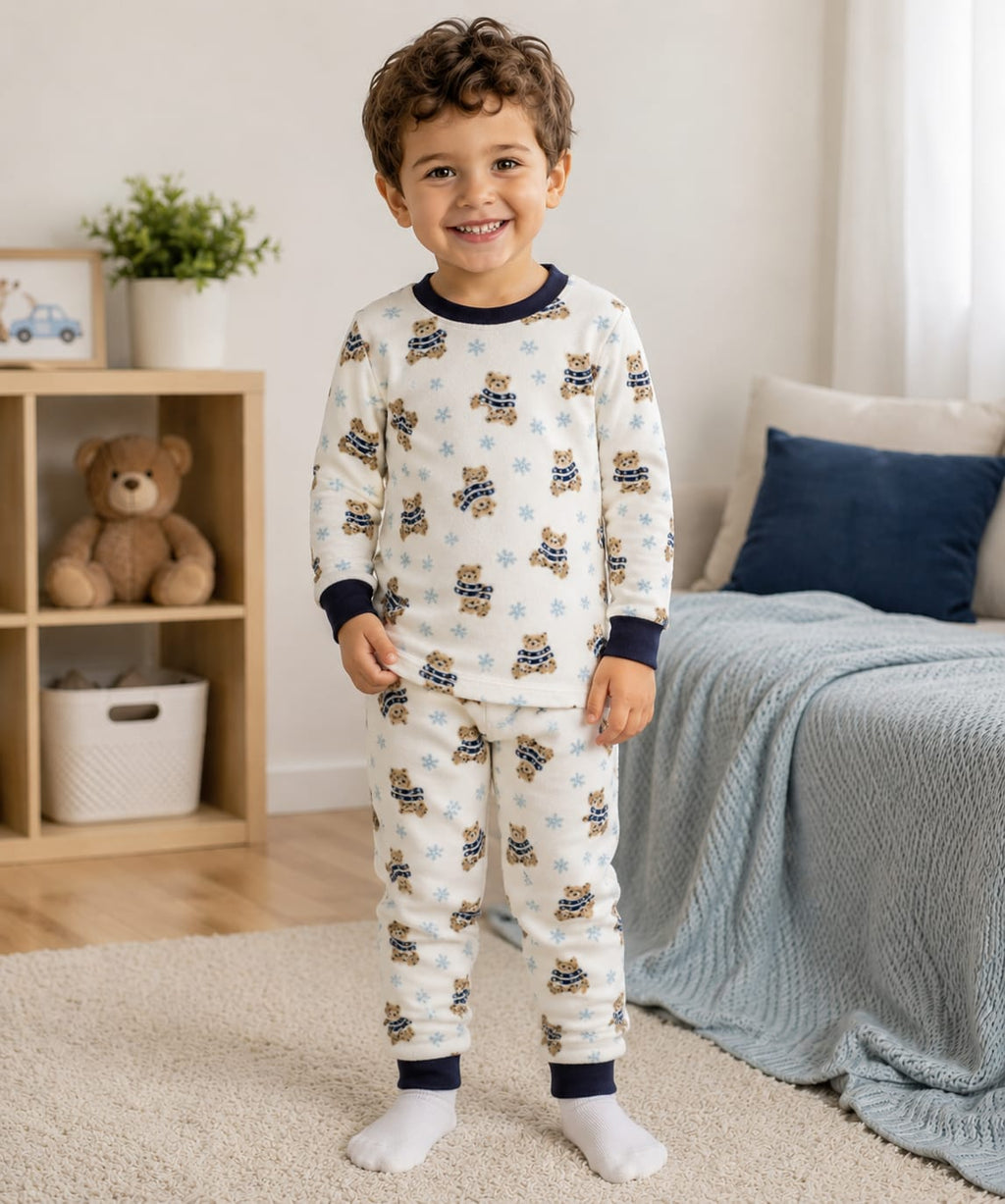 Kids bears Winter Pajama Set – Soft Fleece Polar-for boys and girls