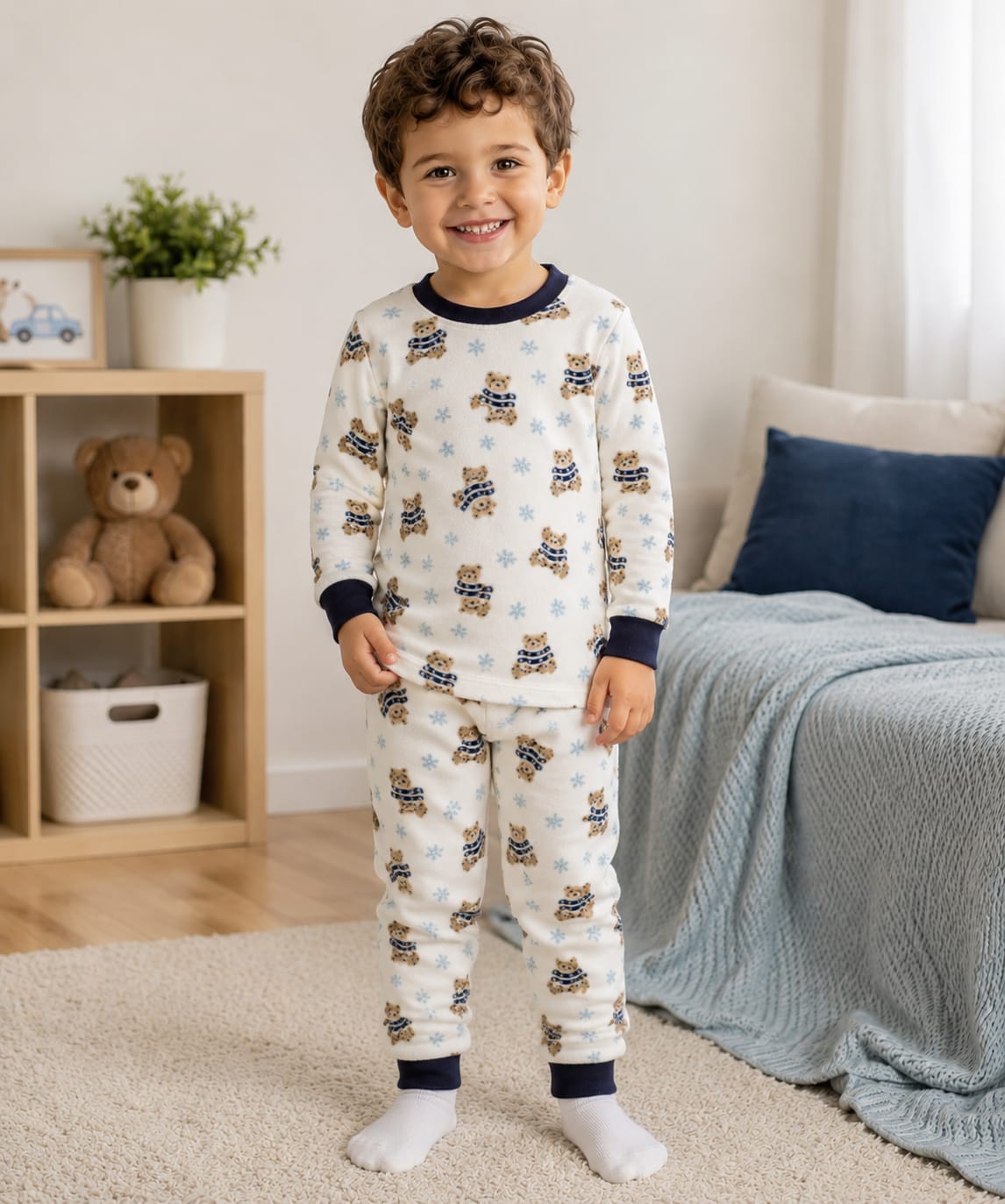 Kids bears Winter Pajama Set – Soft Fleece Polar-for boys and girls